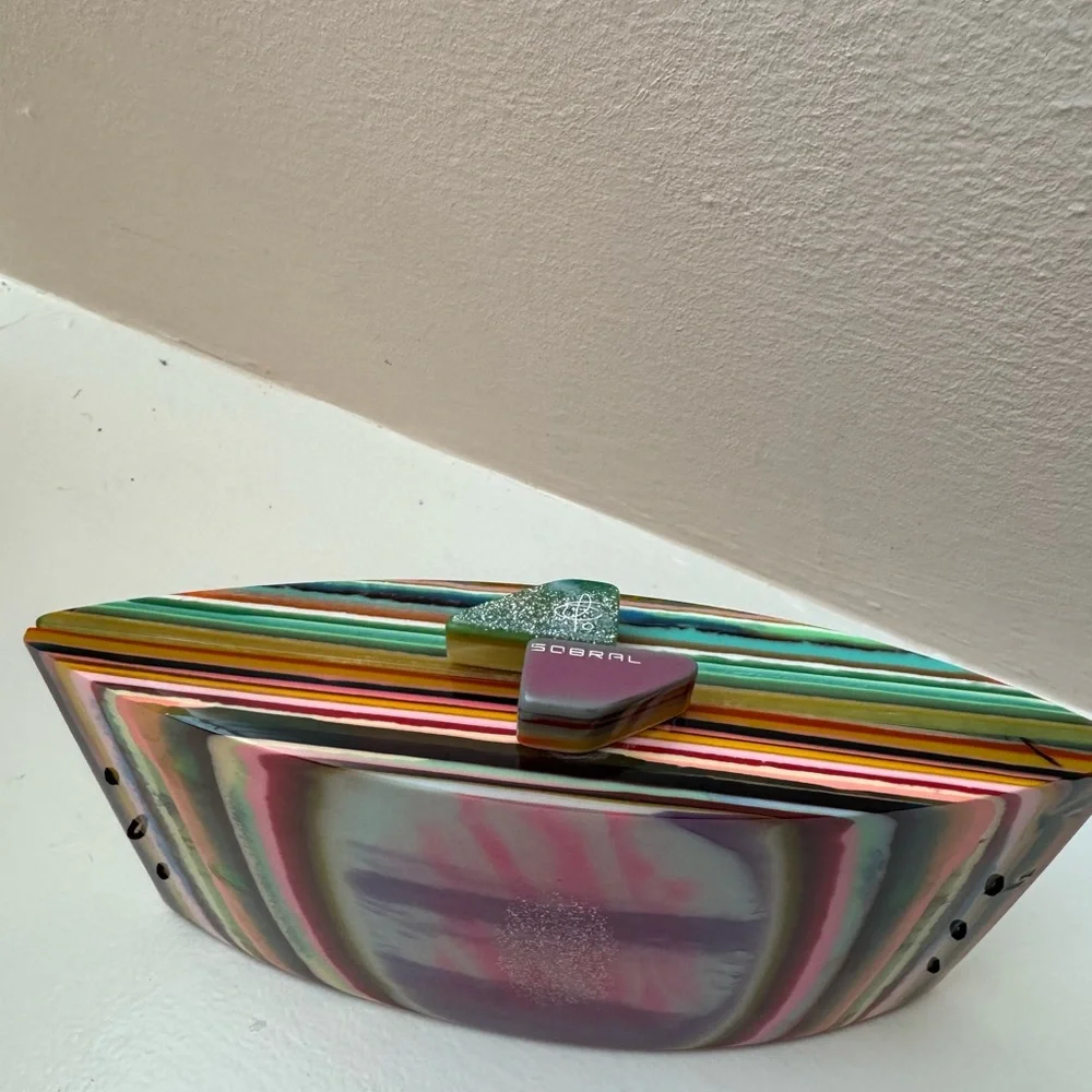 Sobral Pop Art Unique Colorful Striped Clutch - Picture 4 of 6